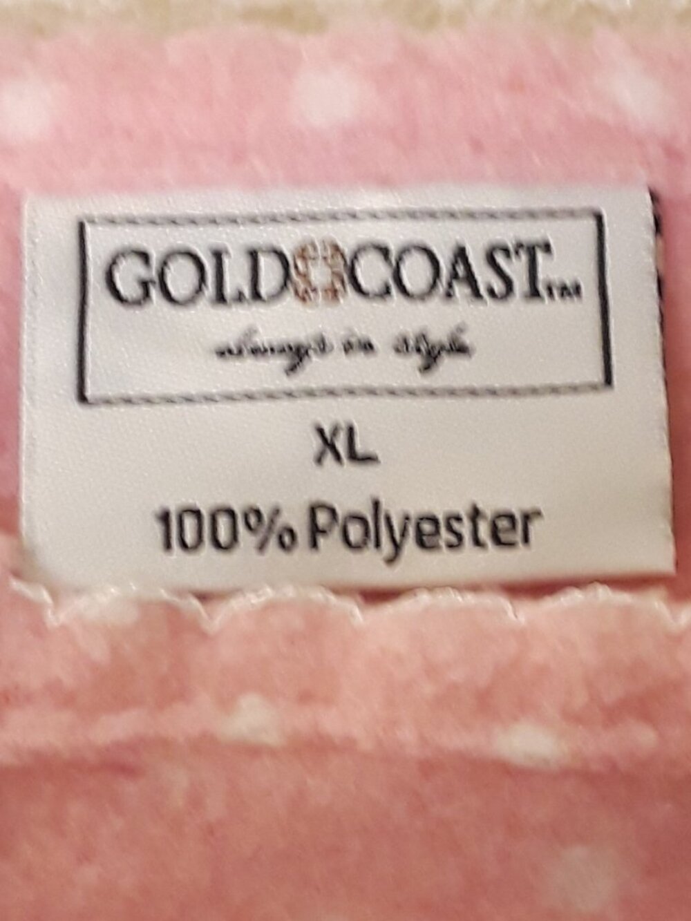 Nightgown XL Pink White Polka Dot Fleece Long Sleeve Lace Trim NWT Gold Coast - Picture 5 of 7
